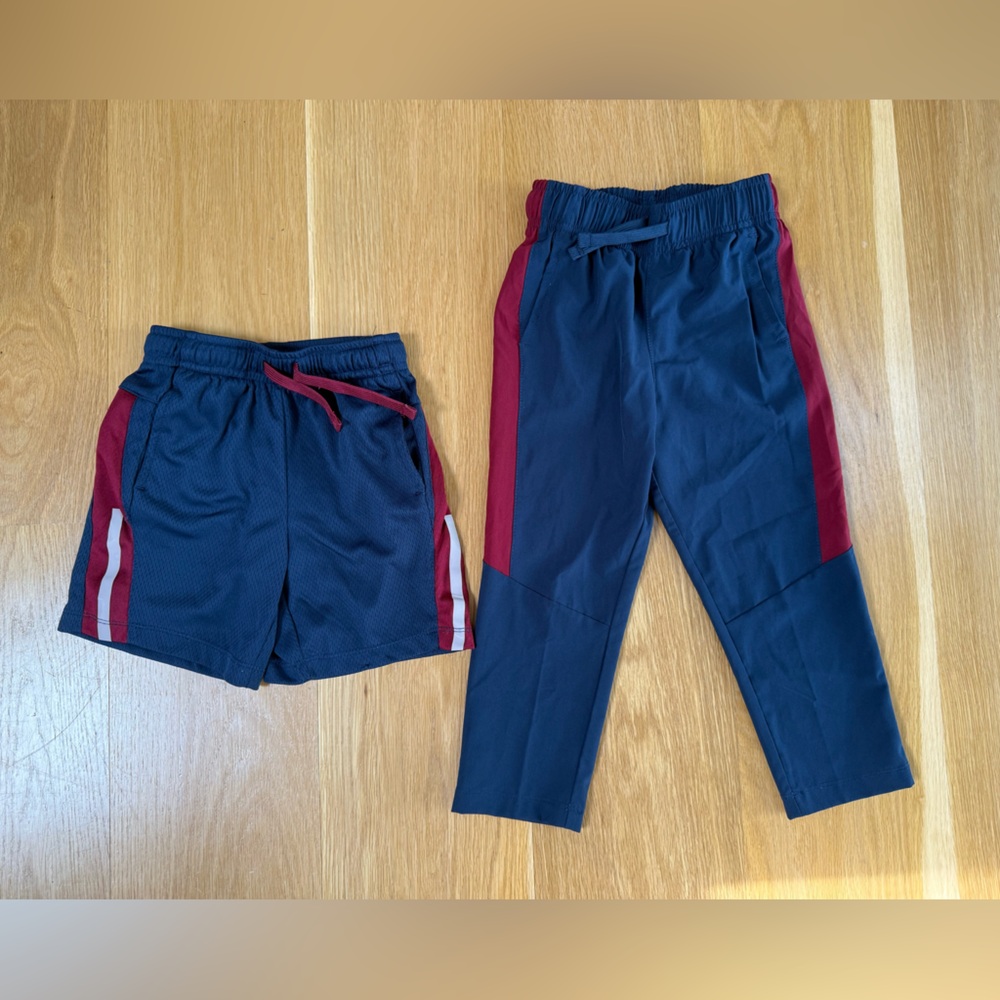 Blue and Red Joggers with Contrast Panels